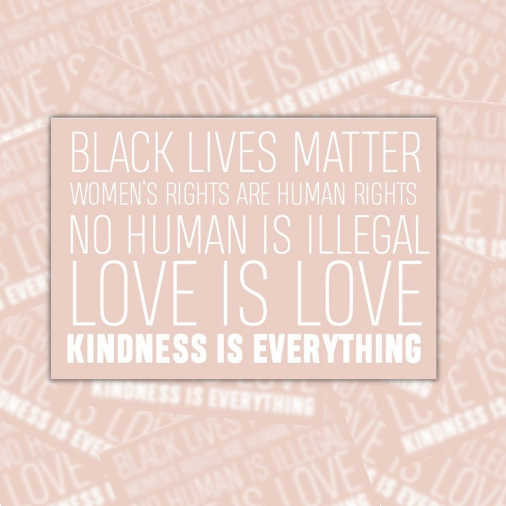 Social Justice Waterproof Sticker: Black Lives Matter, Love is Love