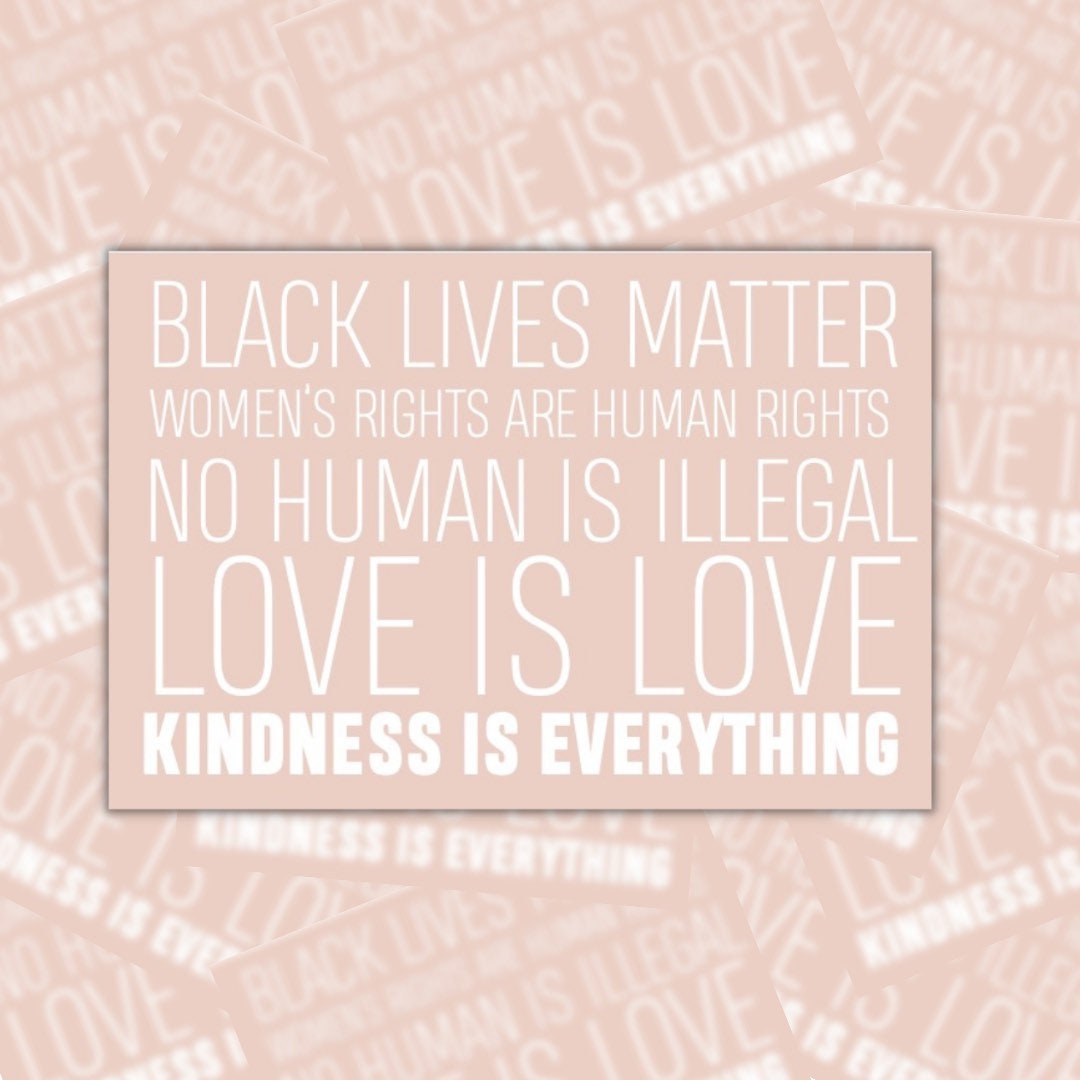 Social Justice Waterproof Sticker: Black Lives Matter, Love is Love